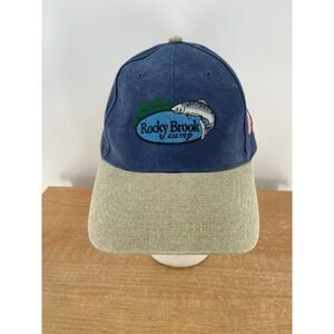 Fersten Worldwide‎ Rocky Brook Camp Fishing Hat Navy Blue Tan Adjustable Cap